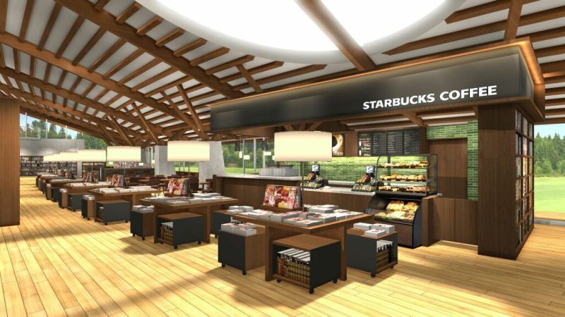 Starbucks at a public library | JAPANESE DESIGN